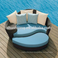 comfortable garden sun bed wicker rattan chaise lounge with ottoman